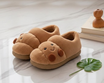 Cute Plush Smiley Face Slippers | Cozy Fleece Indoor Shoes | Slippers for Women & Men