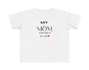 9 Mi mamá es mi heroína y mi vida. Camiseta con estampado floral "Amor de madre" / Camiseta sincera para mamá / Regalo para mamá