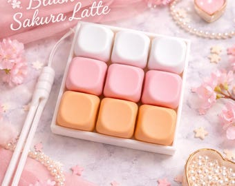 9-Key Fidget Clicker Keychain – MOA Keycaps, Satisfying Click, Stress Relief Toy