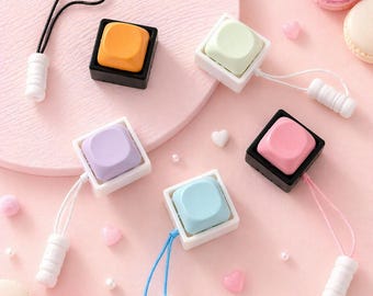 1 Key Fidget Clicker, Cute Desk Toy, MOA Keycaps, ASMR Clicker Keychain, Aesthetic Desk Setup, Satisfying Click Toy, Gift for Her