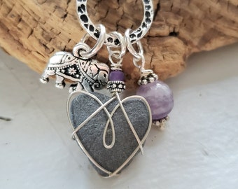 Natural Beach Heart Pendant, Genuine Heart Shaped Beach Stone Necklace, Everyday Necklace, Beach Lover Charm Necklace