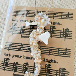 Handmade Seahorse Ornament Beach Lover's Decor Cottage Christmas Shell Ornament image 9