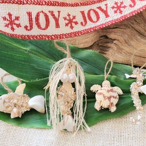 Handmade Seahorse Ornament Beach Lover's Decor Cottage Christmas Shell Ornament image 10