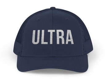 ULTRA Trucker Hat - Embroidered Snapback - Trail Running Cap - Ultra Runner Gift