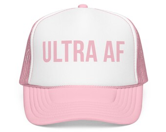 ULTRA AF Trucker Hat - Light Pink Foam Cap - Ultra Running Hat - Trail Runner Gift