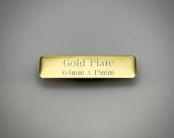Small Engraved Plaque Gold or Silver, Self Adhesive Engraved Plate, Ideal for Photo Frames, Rounded Corners, Name Plate, Choice of Fonts