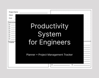 Sistema de productividad minimalista para ingenieros/planificadores + paquete de seguimiento de gestión de proyectos