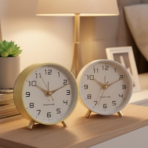 Nordic Desk Clock Silent Alarm Frosted Metal Clock