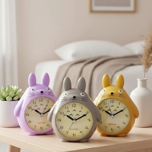 Cartoon Cat Alarm Clock Kids Bedside Desk Clock