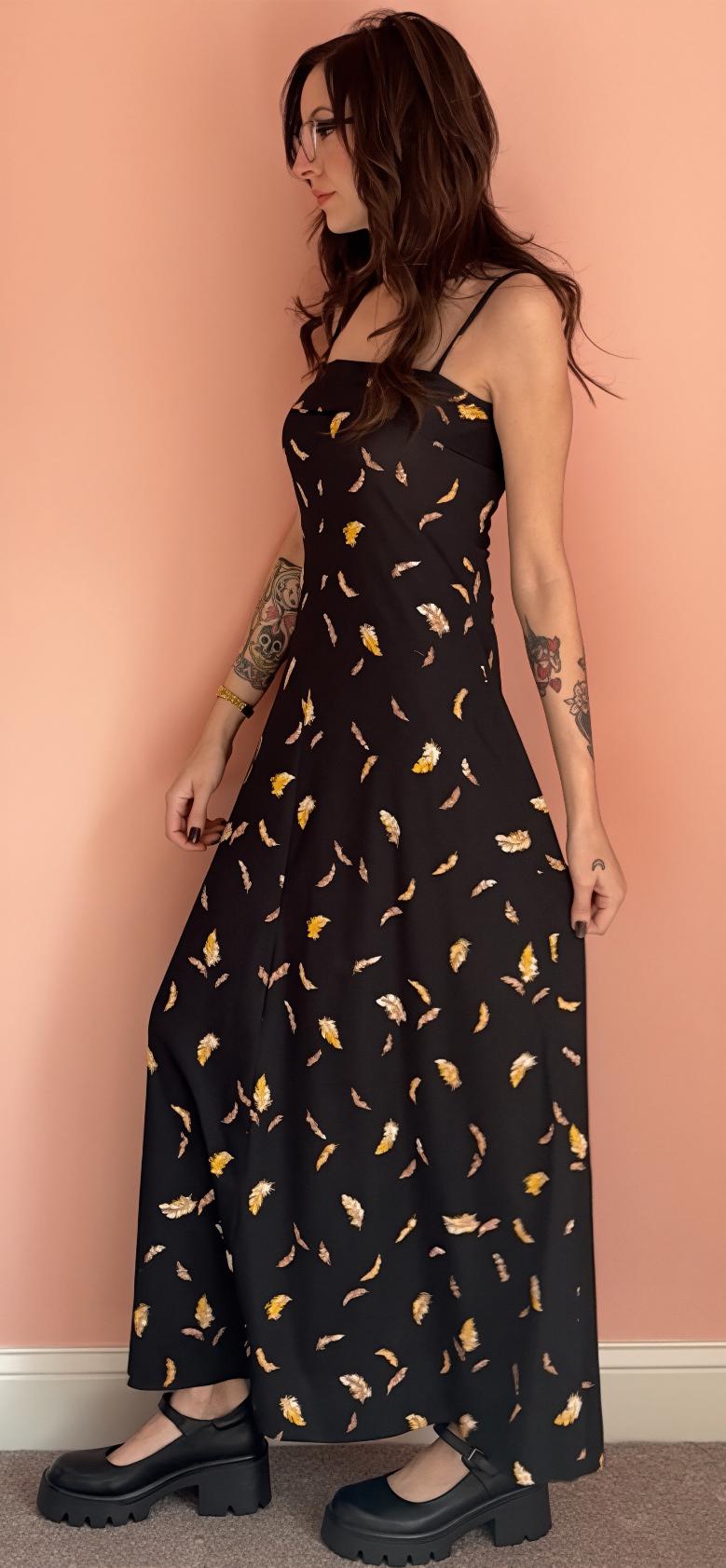 how to keep glitter from falling off prom dress Witchy Rare 1970s Autumnal Cotton Maxi Dress – The Pansy Garden