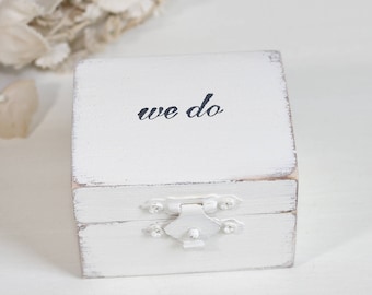 Ring Bearer Box Personalized Wedding Ring Box Paper Rose or Burlap Pillow Inside