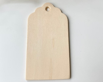 Wood Gift Tag Set of 10 Unfinished Wooden Gift Tag Name Tags, Key Chains DIY