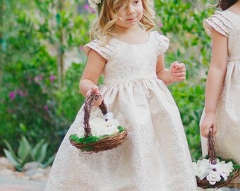 Flower Girl Basket Nest Personalized Charm Rustic Woodland