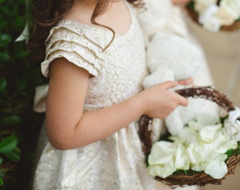 Flower Girl Basket Nest Personalized Charm Rustic Woodland