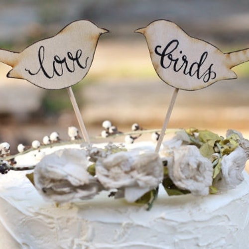 Mr and Mrs Love Bird Cake Topper Custom Love Birds Party Etsy