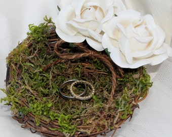 Wedding Ring Pillow Rustic Nest PLEASE READ MEASUREMENTS