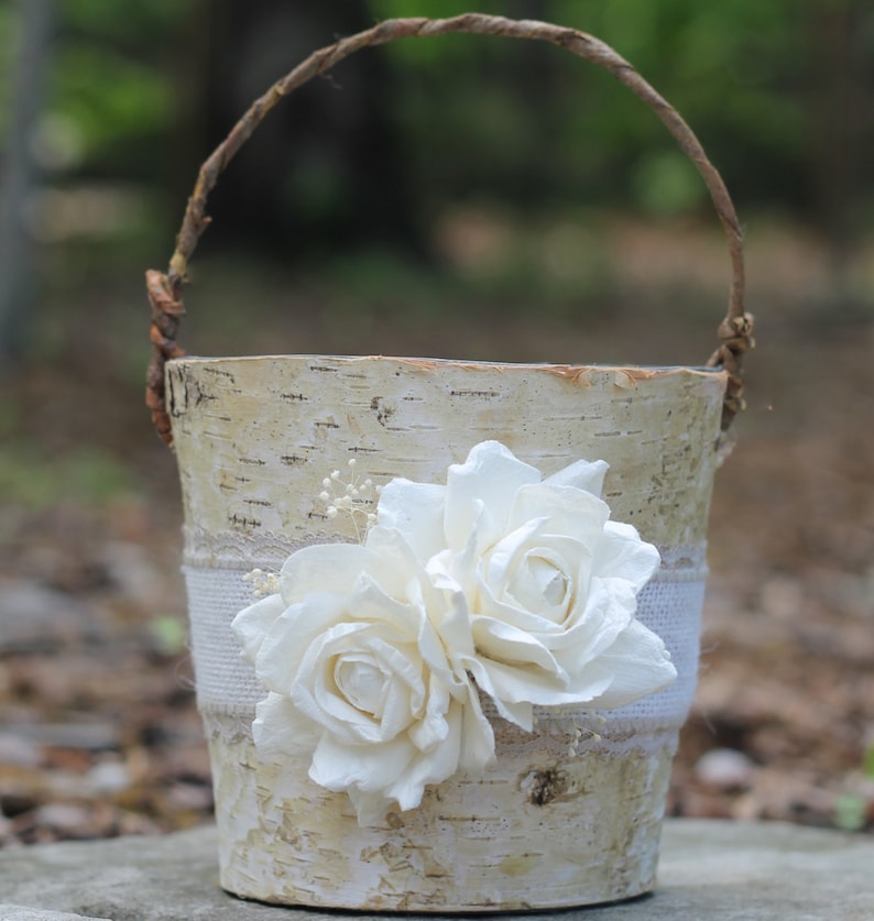 birch flower girl basket