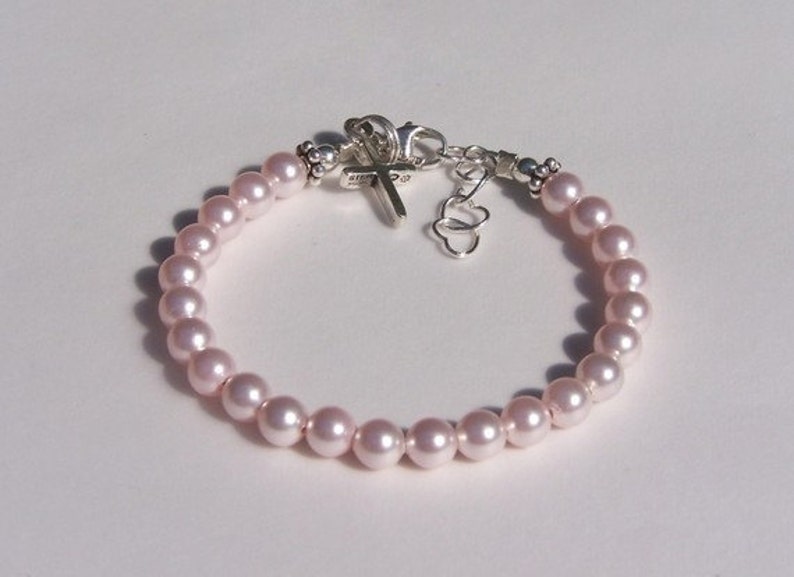 Baby Girl Charm Bracelet Flower Girl Bracelet Charm Baptism Etsy