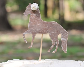 Birthday Cake Topper Horse Western Cupcake Topper Childrens Birthday