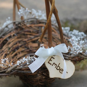 Personalized Heart Charm ONLY, Personalized Bouquet Charm, Rustic Shabby Chic Wedding image 2