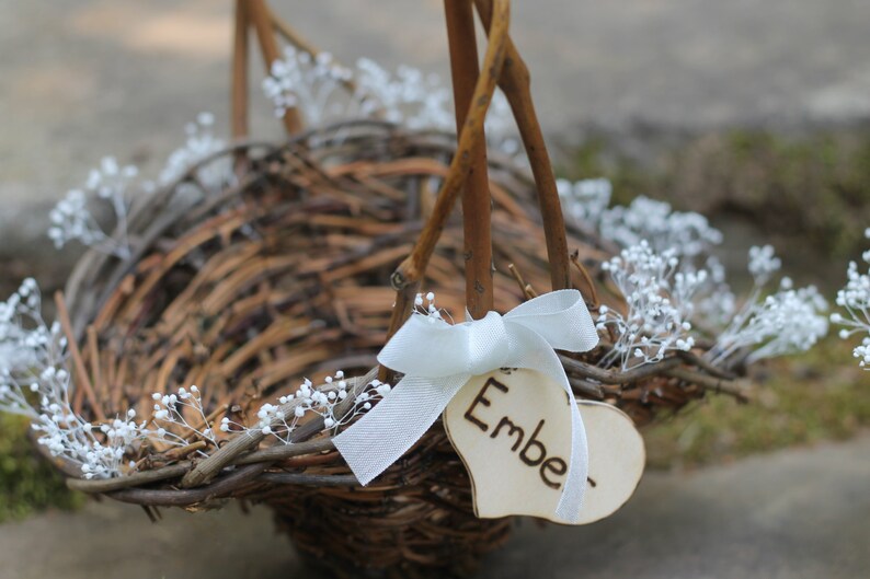 Personalized Heart Charm ONLY, Personalized Bouquet Charm, Rustic Shabby Chic Wedding image 2