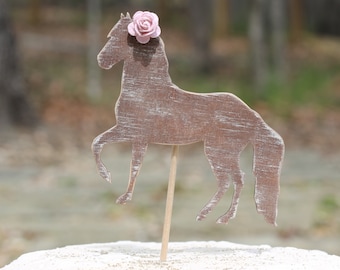 Horse Cake Topper Birthday Wedding Western Cupcake Topper Childrens Birthday