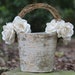 Flower Girl Basket Birch Shabby Chic Rustic Wedding 