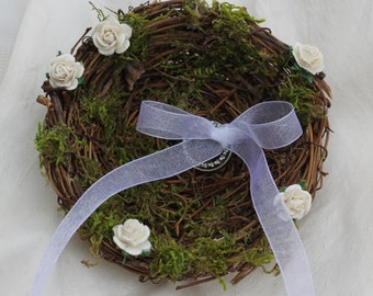 Wedding Ring Pillow Nest With Your Choice of Ribbon Color PLEASE CHECK MEASUREMENTS!!!