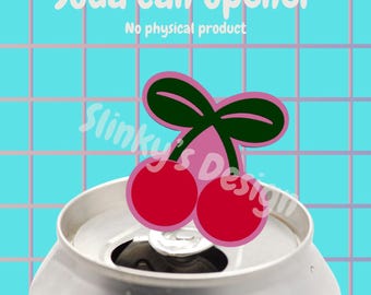 Cherry Soda Can Tab Opener STL | Kawaii 3D Print File (Digital Download)