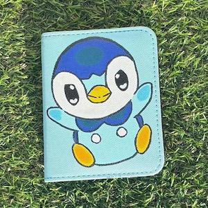 Hand-Painted Penguin 1-Pocket Trading Card Binder| Custom Painted TCG Binder| Custom Painted Collectors Binder|1-Pocket Mini Binder