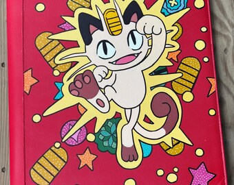 Colorful Anime 9 Pocket Top Loader Binder | Trading Card Binder | TCG Card Storage | Kawaii Collector Binder | Handmade Card Album