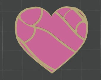 Concha Heart Straw Topper STL File | 3D Print Charm (Digital Download)