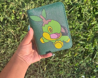 Hand Painted Turtle 1 Pocket Trading Card Binder | Cute Green Turtle Card Holder | TCG Collector Binder | Anime Inspired Card Album