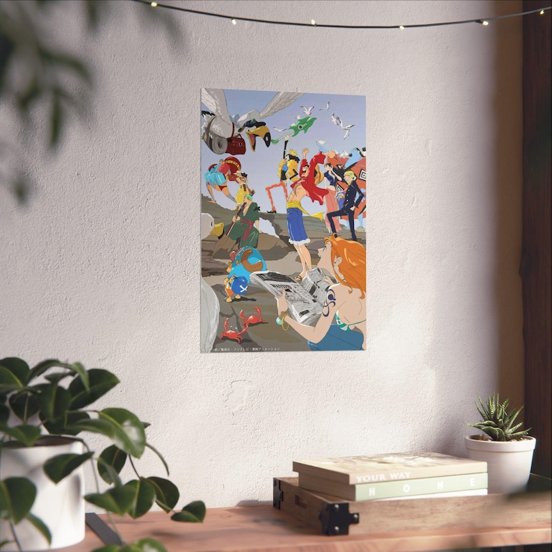 Póster de Piratas del Sombrero de Paja de One Piece / Arte mural de anime de la tripulación de Luffy / Impresión decorativa de manga imagen 4