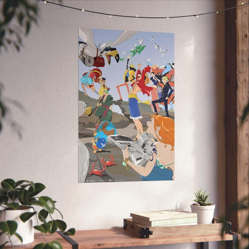 Póster de Piratas del Sombrero de Paja de One Piece / Arte mural de anime de la tripulación de Luffy / Impresión decorativa de manga imagen 5