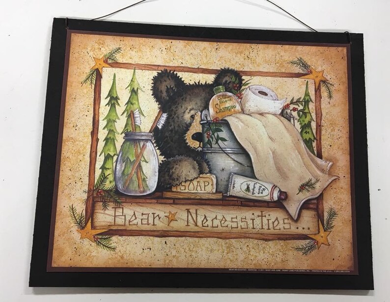 Bear Necessities Outhouse Bathroom Decor Wood Sign Country Etsy