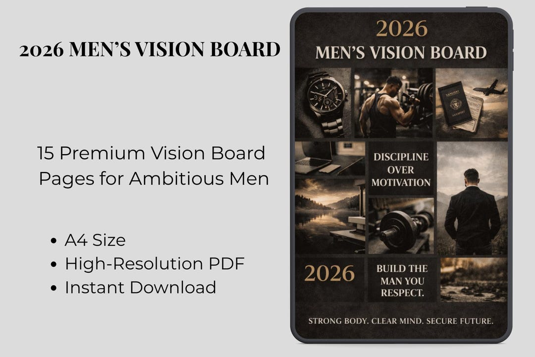 2026 Men's Vision Board | Masculine Luxury Vision Board for Men | 15 ...