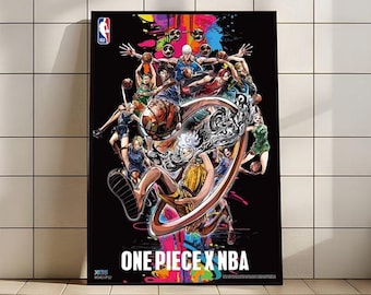 Affiche One Piece x NBA 2026 (couverture) | Sans cadre (papier mat)