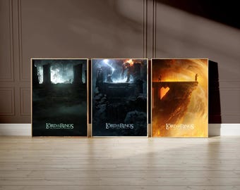 Affiche de la trilogie du Seigneur des Anneaux | Sans cadre (Affiche sur papier mat)