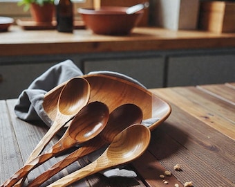 Ceramic Spoons Set of 2 | Ramen & Asian Soup Spoons | Dessert Pottery Spoon | Rustic Handmade Tableware | Kitchen Gift | Housewarming | Gift
