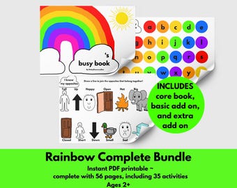 Rainbow Bundle Busy Book + Add Ons Printable for Toddlers