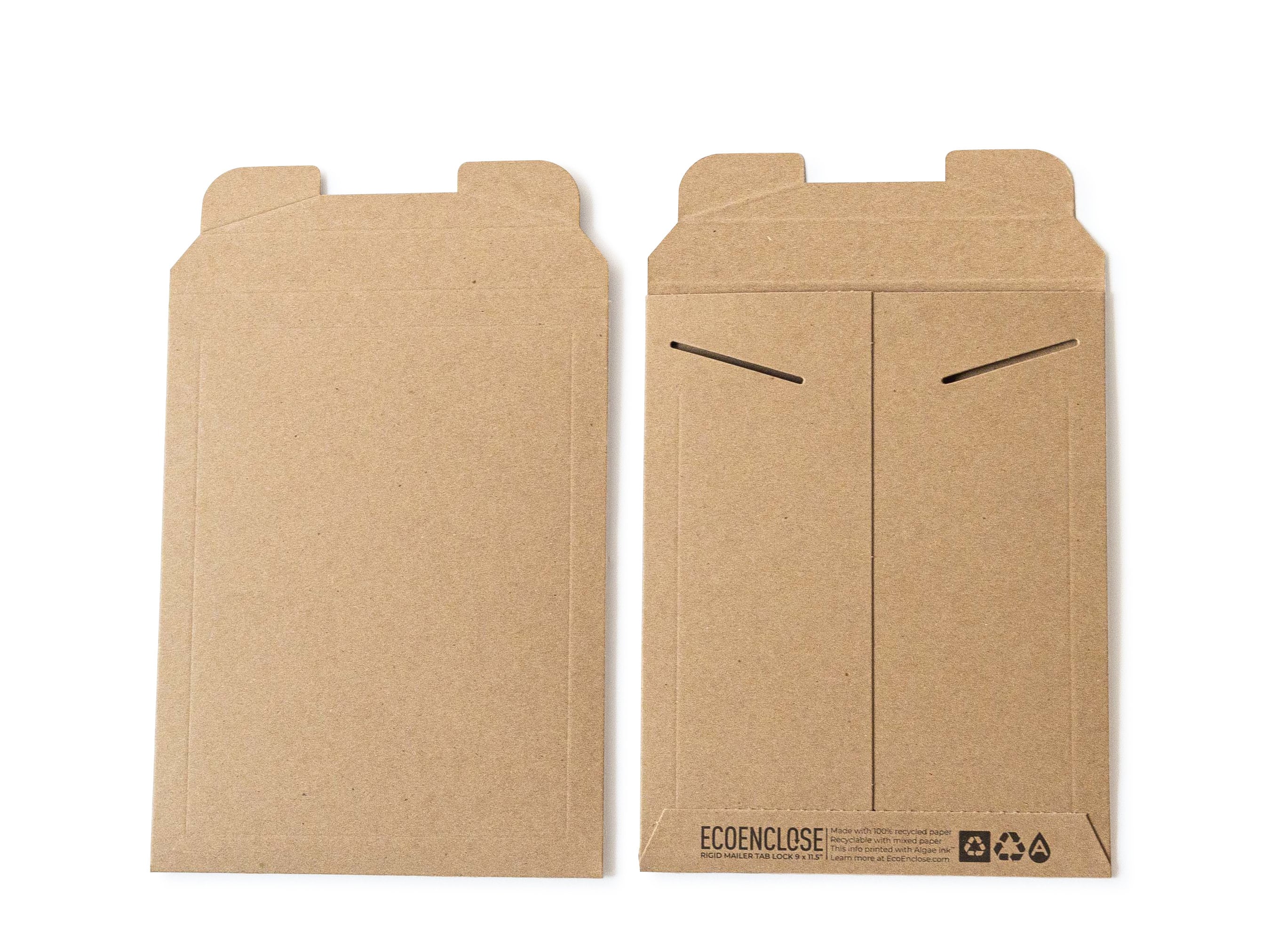 9" x 11.5" Rigid Mailer Extra Rigid Tab Lock - 100% Recycled - Bundle of 10