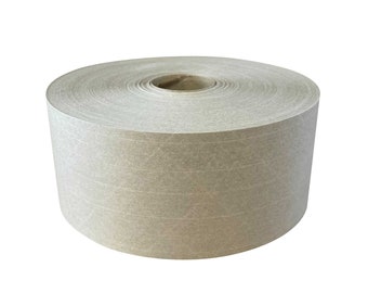 Water-Activated Kraft Paper Tape - Reinforced - 2.75" x 450 ft - Single Roll