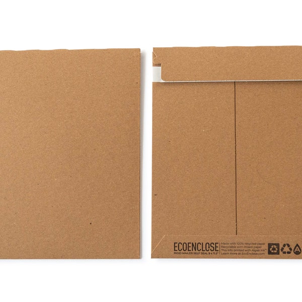 9" x 11.5" Rigid Mailer Self-Seal - 100% Recycled - Bundle of 10