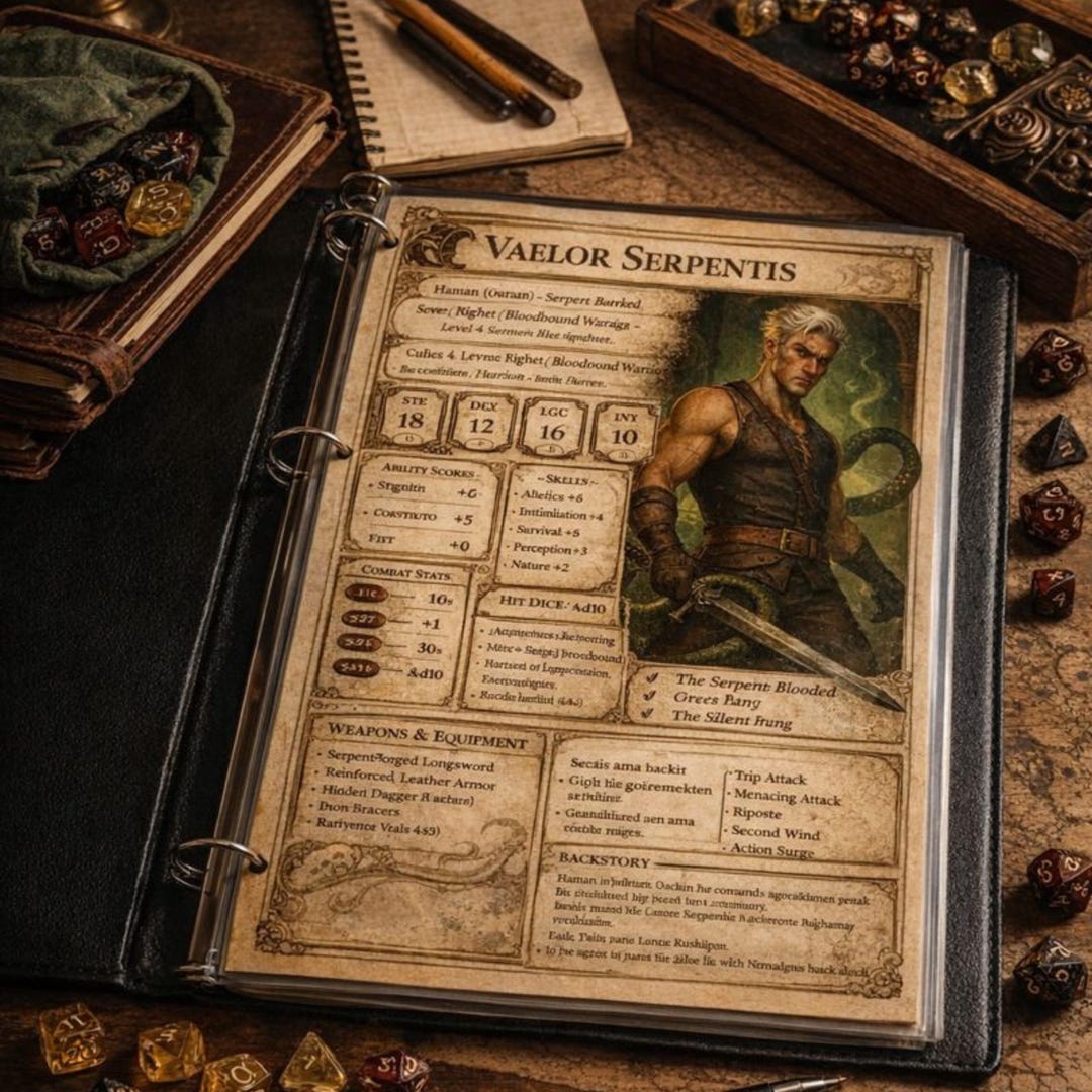 Custom DND Character Sheet | Personalized 5e RPG (pdf, Png) - Etsy