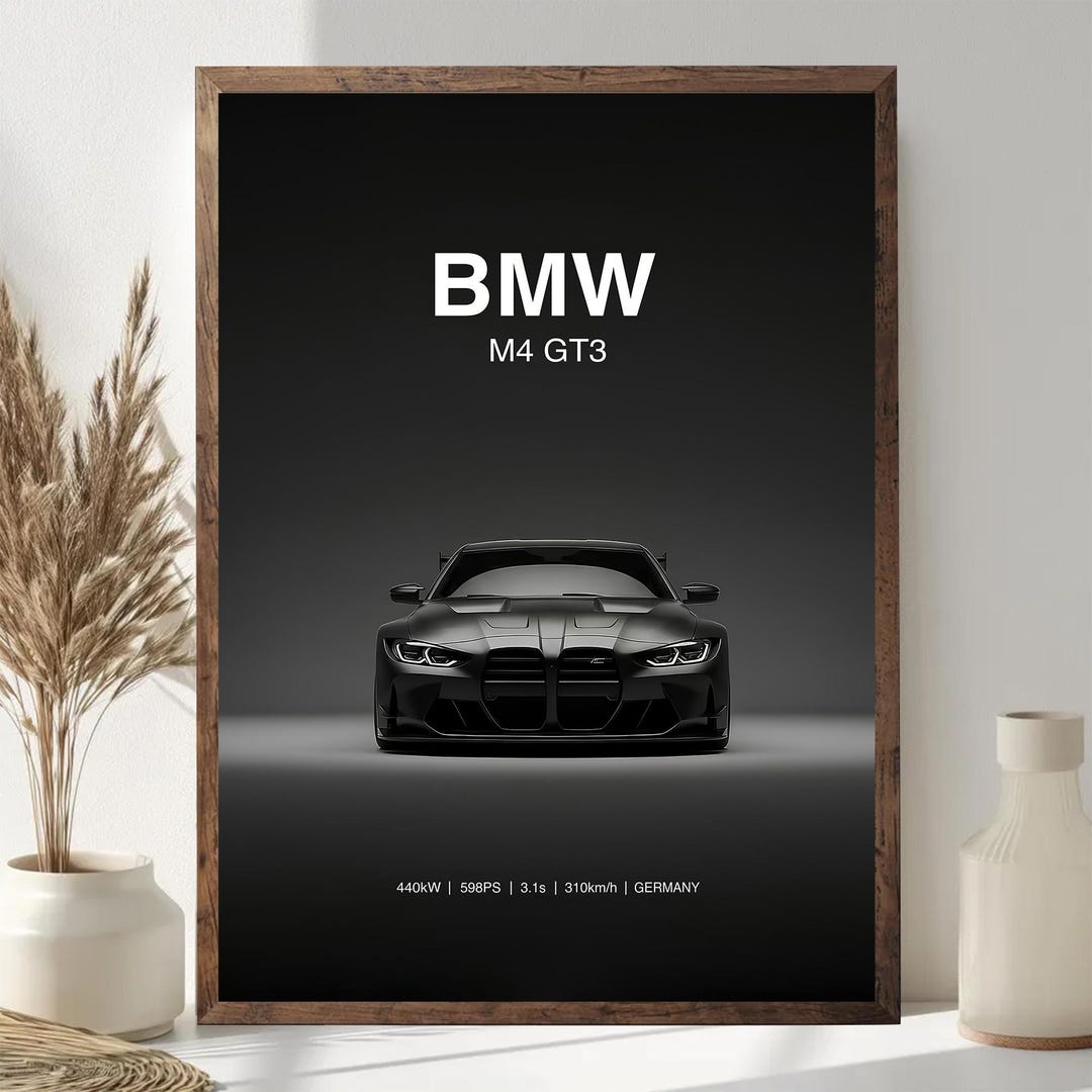 BMW M4 GT3 Poster Motorsport Race Car Wall Art Garage Decor Print - Etsy