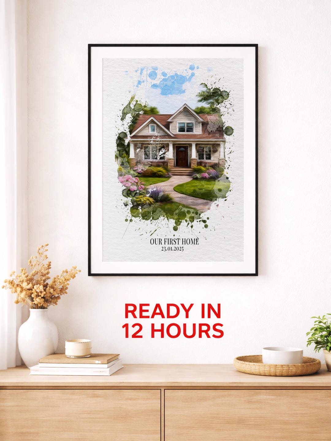 Custom Watercolor Home Portrait | Personalized Housewarming Gift ...