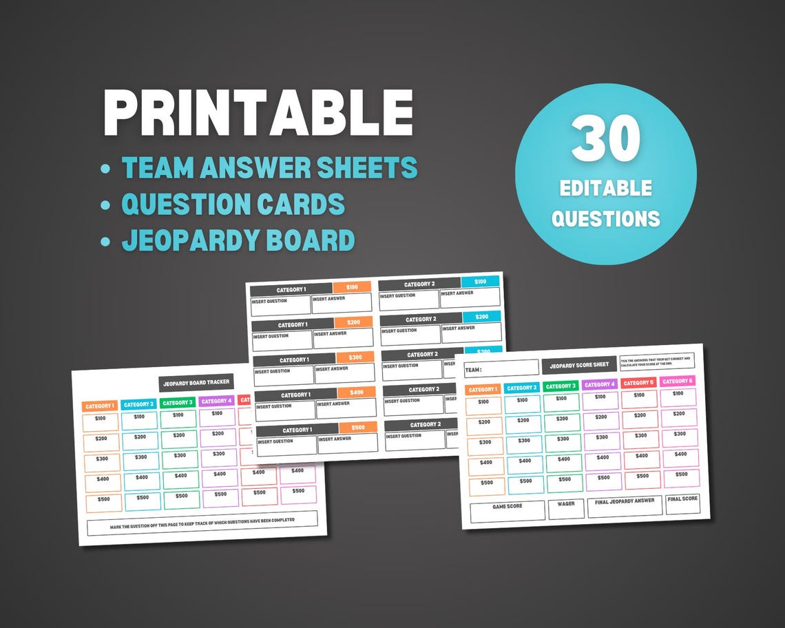 Editable Canva Jeopardy Game Template - Etsy