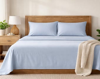 Organic Turkish Cotton Bed Sheets Set, GOTS Certified 300 Thread Count, Queen and King Sizes