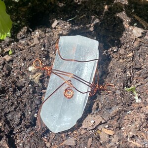Clear Quartz Crystal Necklace w/ Copper Wire